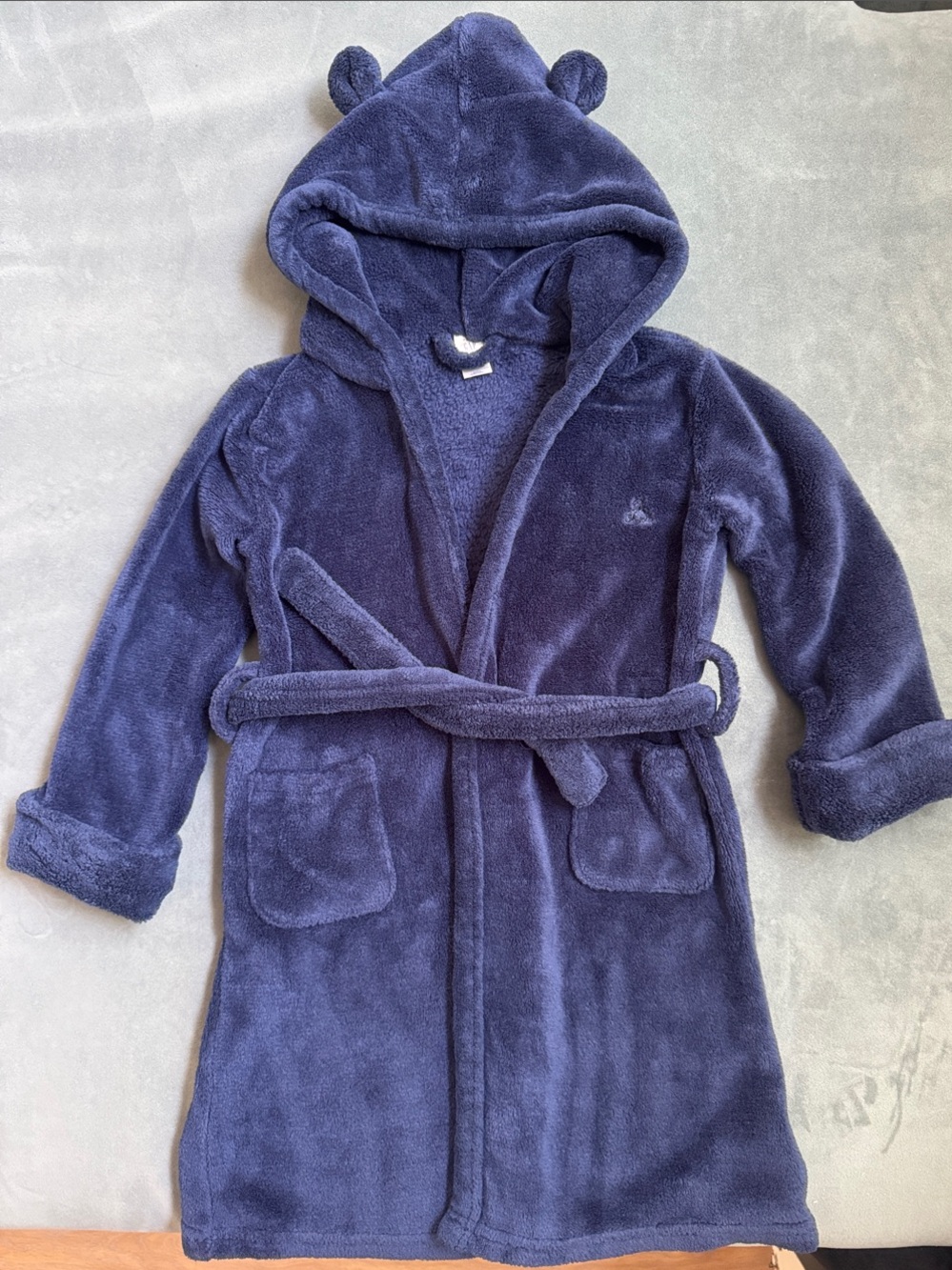 Baby GAP Plush Bear Hooded Kids Robe in Navy 4T
